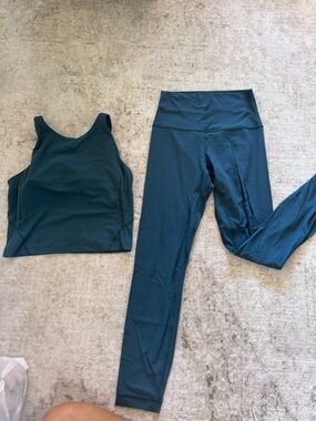 lululemon athletica High-Rise Ribbed Leggings & Tank Set in Deep Teal